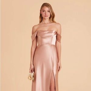 Birdy Grey MIA CONVERTIBLE DRESS in
SHINY SATIN ROSE GOLD